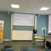 Emma Boxley, Medicine student presenting